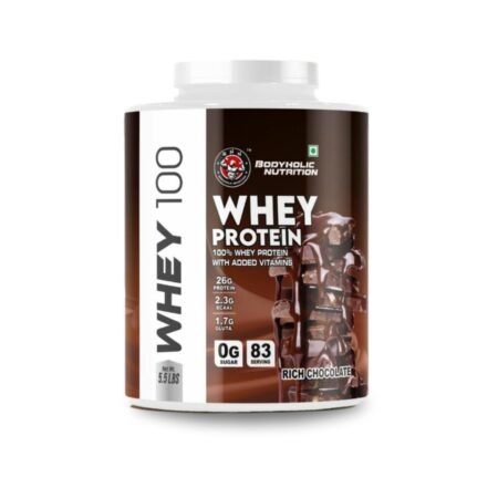 Bodyholic Nutrition 100% Whey Protein 2.5 kg with Added Vitamins (Rich Chocolate)