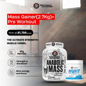 Bodyholic Nutrition HUNT Pre-Workout energy and pump formula container.